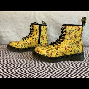 Yellow floral Dr Marten boots